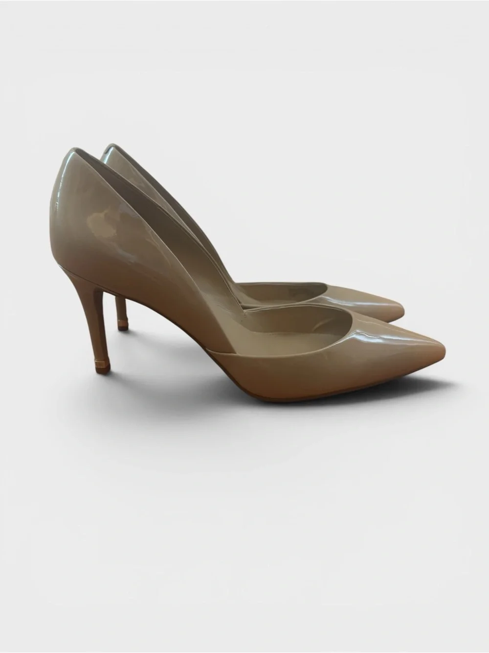 MICHAEL Michael Kors Patent Pointed-Toe Pumps in Light Taupe